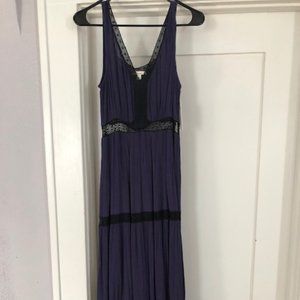 ELLAS MOSS TIERED DARK PURPLE LACE DRESS